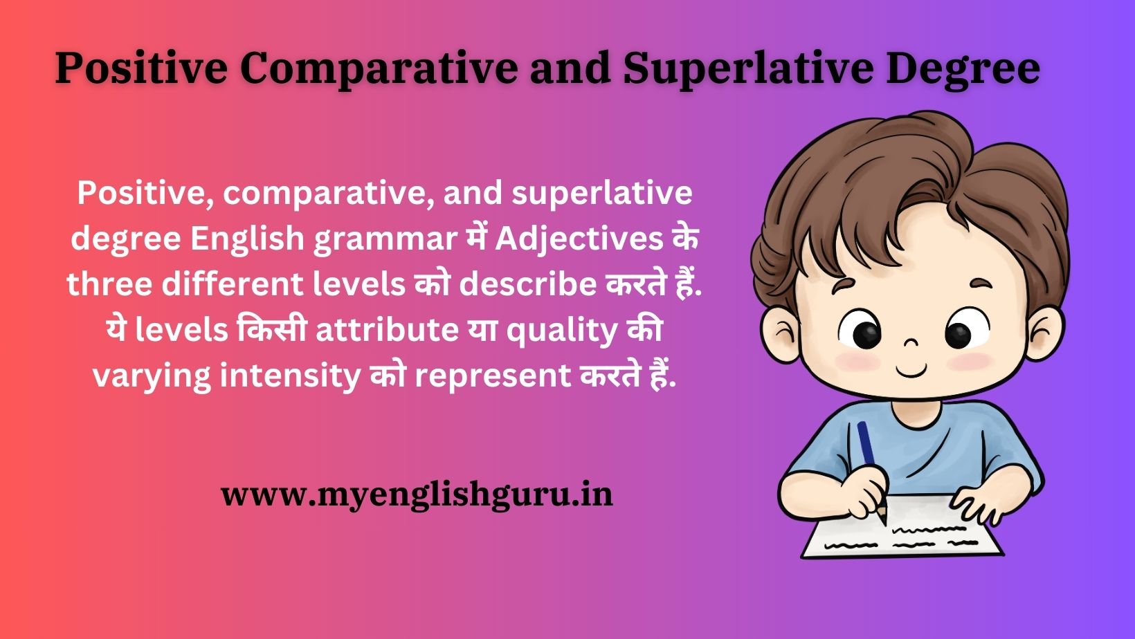 Positive, comparative, and superlative degree